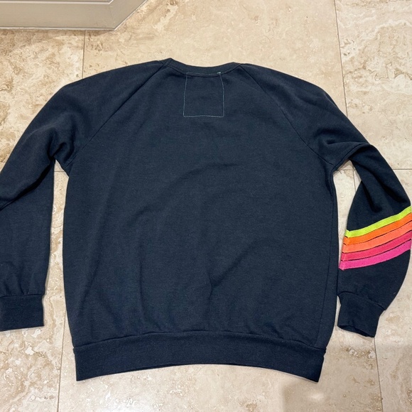 Aviator Nation BOLT CREW SWEATSHIRT - CHARCOAL Black Unisex XLarge - Picture 9 of 11